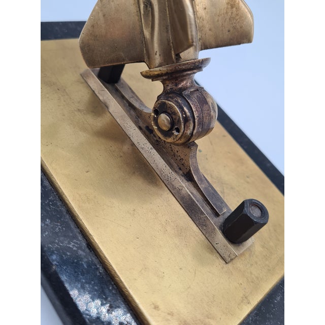 Brown Space Age Rocket Figurine in Bronze Gold on Black Marble, 1970s For Sale - Image 8 of 9