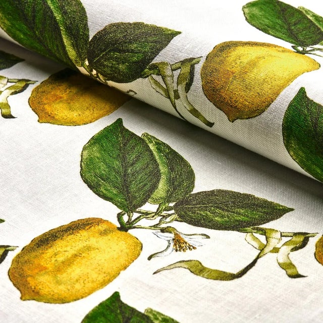 Schumacher Sample - Schumacher x Johnson Hartig Le Citron Fabric in Ivory For Sale - Image 4 of 5