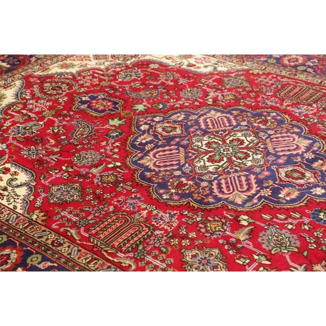 Textile Middle Eastern Hand-Knotted Tabriz Rug For Sale - Image 7 of 11