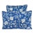 1980's Blue Bird Floral Chinoiserie Decorative Pillows-Set of Two For Sale