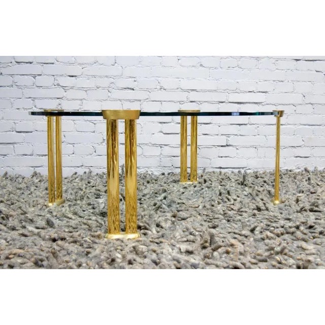 Baroque Italian Oval Table in Brass and Glass, 1970s For Sale - Image 3 of 15