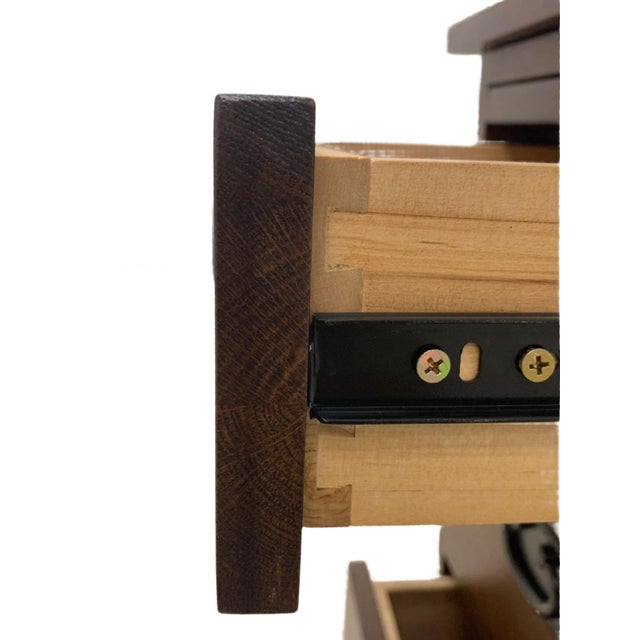 Crofter Style 3 Drawer End Table With Writing Tray- Walnut For Sale - Image 12 of 18