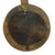 A large spoon or scoop made out of wood carved with a large bowl and a long handle with aluminum designs. This spoon is...