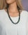 Natural Seraphinite & Freshwater Pearl Necklace, Sterling Silver Seraphinite Clasp, Statement Gemstone Necklace For Sale - Image 4 of 7