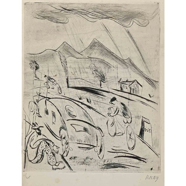 The Race is an Original Etching and Drypoint realized by Robert Naly (1900-1984). Good condition on a yellowed paper ....