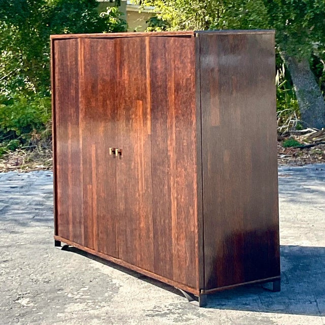 Vintage Peter Marino Custom Rosewood and Bronze Wall Unit For Sale In West Palm - Image 6 of 12