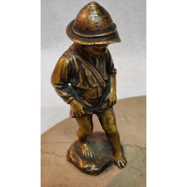 Late 19th Century Signed Bronze Figure on Large Stone Plinth For Sale - Image 9 of 12