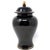 1970s Vintage 11.25-Inch Haeger Black Ceramic Ginger Jar With Gold Trim & Finial For Sale - Image 5 of 7