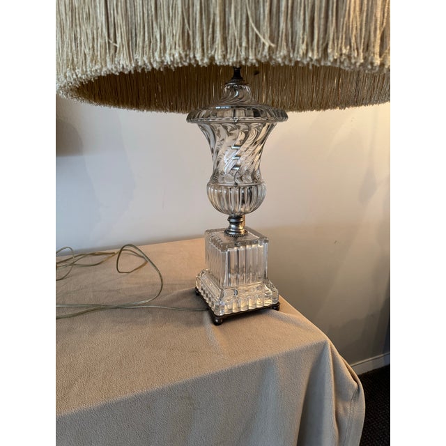 Art Deco Vintage Paul Hanson Baccarat Style Crytal Table Lamp For Sale - Image 3 of 9