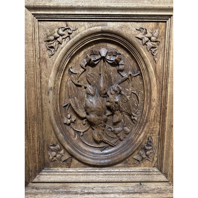 French Carved Oak Hunting Cupboard, 1860 For Sale - Image 10 of 18