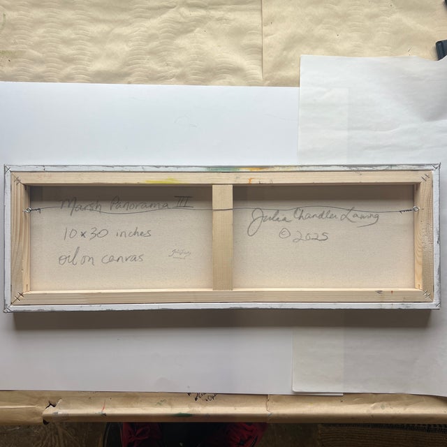 Textile Marsh Panorama III, Original Oil Painting by Julia Lawing For Sale - Image 7 of 8