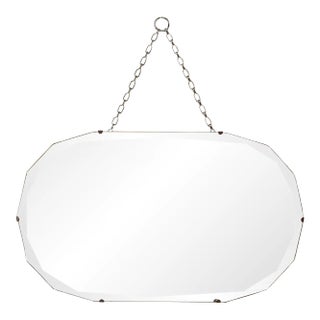 Art Deco Beveled and Faceted Hanging Mirror | Frameless Polygon Shape For Sale