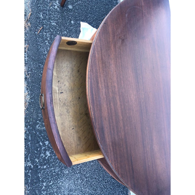 Wood 1940s Pair of Williams Smith Demi Lune One Drawer Tables For Sale - Image 7 of 9