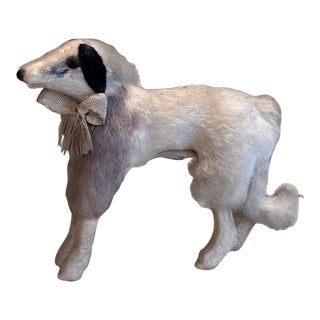 1900s Borzoi Bru Kestner Jumeau Bleuette Fashion Doll Germany Label 4” Fur Salon Dog For Sale