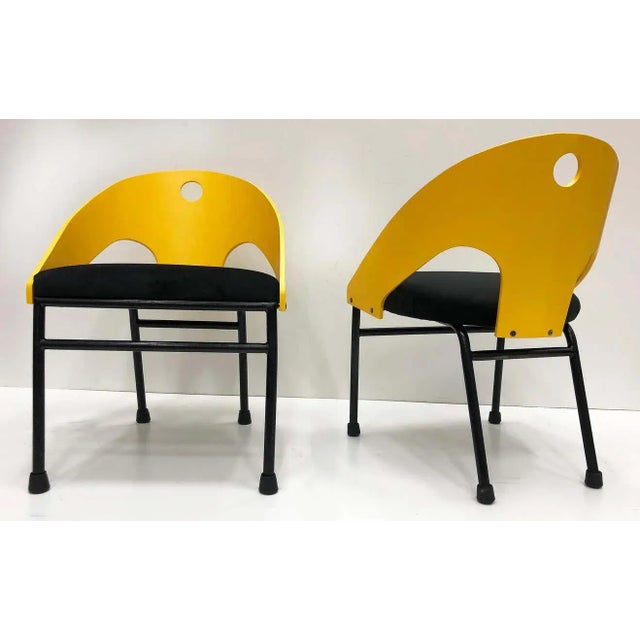 Late 20th Century 1980s Post-Modern Memphis Style Chairs, 3 Pairs Available For Sale - Image 5 of 10