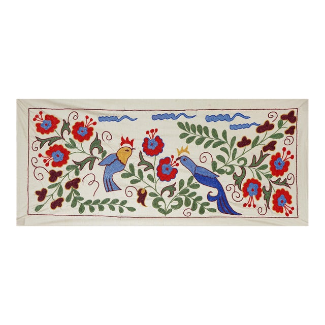 Uzbek Suzani Animal Cotton Tablecloth - Wall Decor For Sale