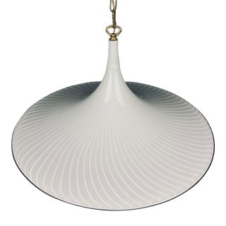 1970s Classic Swirl Murano Glass Pendant Lamp Vetri Murano Italy For Sale