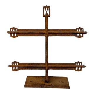 Antique Primitive General Store Warren's Cast Iron Display Rack For Sale