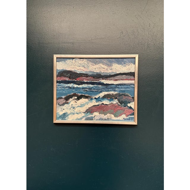 Allan Horsak, Coastal Landscape, 1969, Oil Painting on Canvas, Framed For Sale - Image 14 of 14