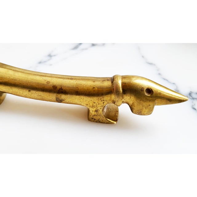 Metal Mid-Century Modern Dachshund Brass Letter Opener by Walter Bosse for Herta Baller, 1950s For Sale - Image 7 of 7
