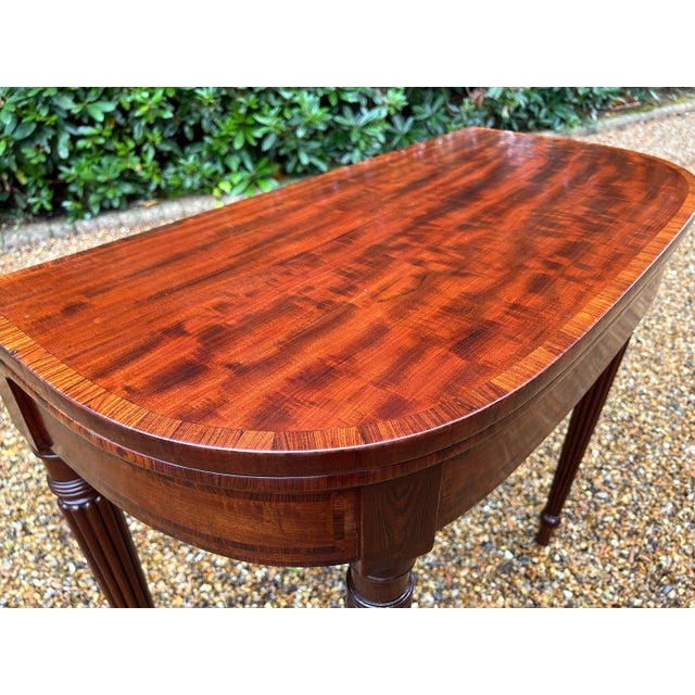 Early 19th Century Regency Mahogany D-Shaped Card Table, 1820 For Sale - Image 5 of 12