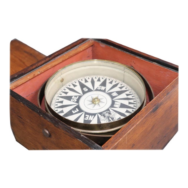 19th Century Boxed Ships Compass For Sale
