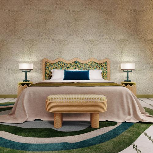 Not Yet Made - Made To Order Grace Bench in Rattan and HR Foam by Popus Editions For Sale - Image 5 of 6