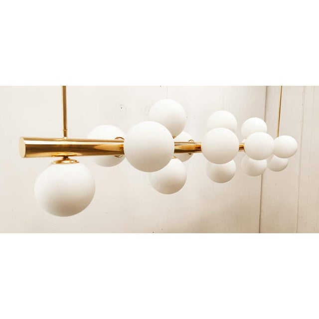 Sputnik Brass Suspension with 16 Glass Shades For Sale - Image 11 of 17