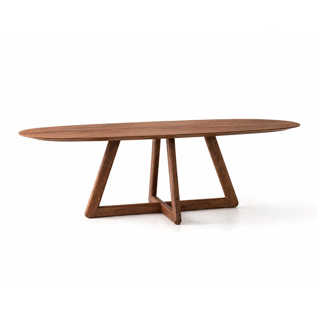 Contemporary Axis Wood Dining Table by Greyge For Sale - Image 3 of 11