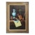 Vintage 20th C Framed Oil on Canvas Music Books & Scroll Still Life Painting by Coral For Sale