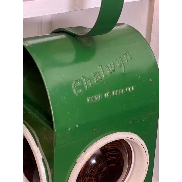 Mid 20th Century Chalwyn Green Railroad Kerosene Signal Lantern With Burner, England For Sale - Image 10 of 11