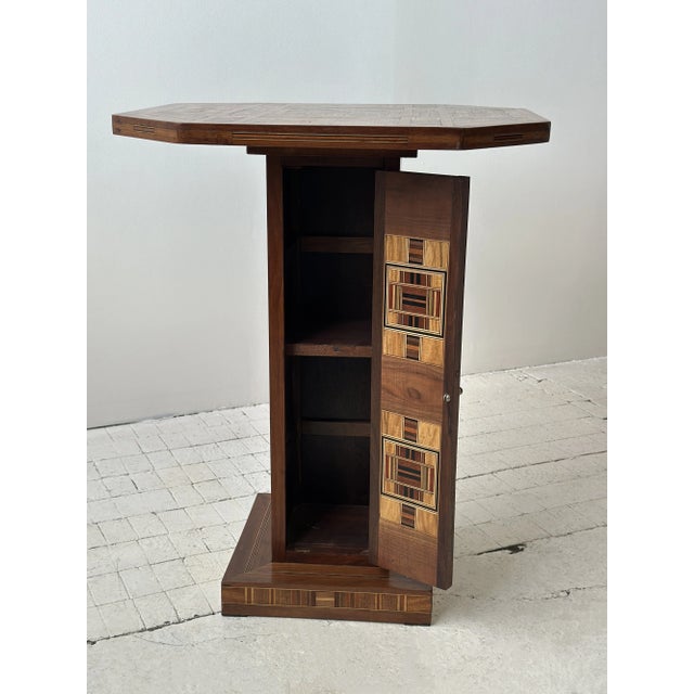 Vintage Exceptional Parquetry Pedestal Table With Hidden Compartment, Circa Mid 20th Century For Sale - Image 17 of 18