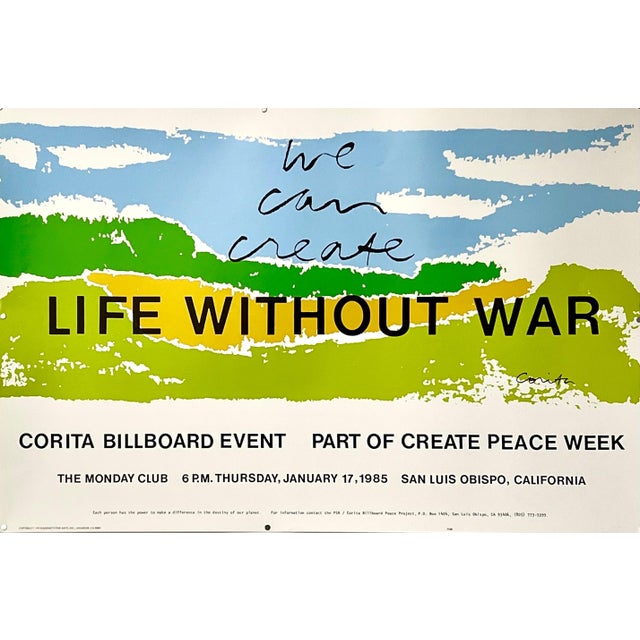 Mary Corita (Sister Corita) Kent, Vintage Original Poster Sister Corita Kent Lithograph Pop Art "Life Without War", 1985 For Sale - Image 4 of 8