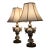 Pair of Vintage Floral Porcelain Table Lamps With Reticulated Bodies and Ornate Metal Bases For Sale