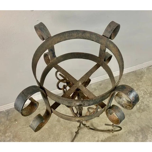 Metal Pair of 19th Century Wrought Iron Wall-Mounted Plant Holders or Torchères For Sale - Image 7 of 11