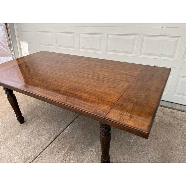 Rustic Walnut Farmhouse Extension Dining Table For Sale - Image 4 of 12