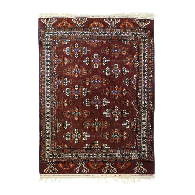 Late 18th Century Antique Turkmen Rug 4'4'' x 6'2'' For Sale