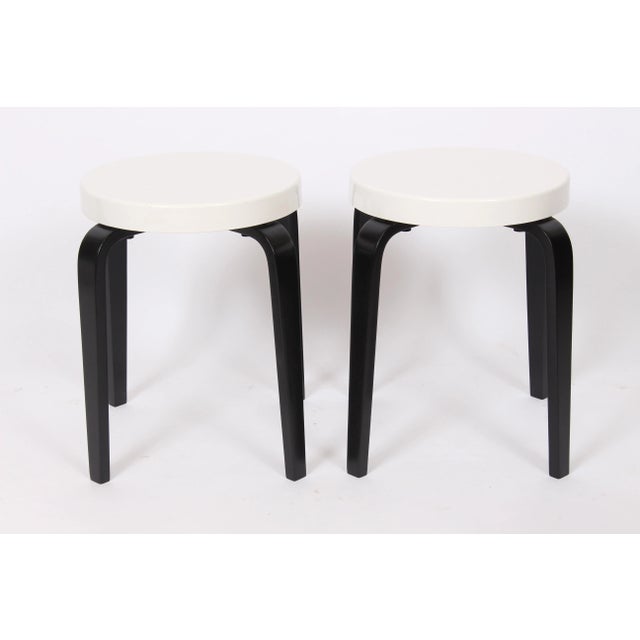 1930s Vintage Thonet Black and White Bakelite Stacking Stools - a Pair For Sale - Image 6 of 13