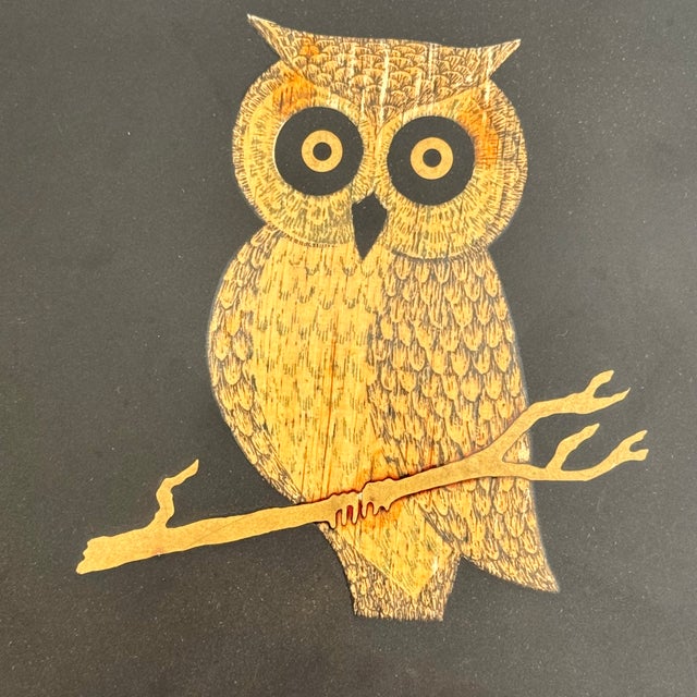 Mid-Century Modern 1970s Mid-Century Couroc of Monterey Owl Serving Tray For Sale - Image 3 of 8