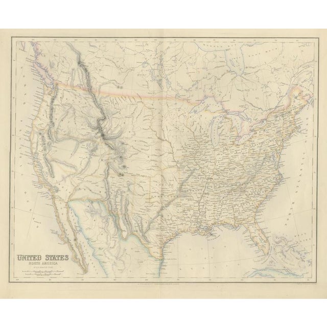 Brown Antique Map of the United States with Oregon Territory, 1860 For Sale - Image 8 of 8