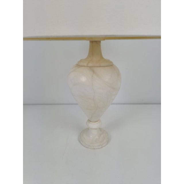 Alabaster Amphora Shaped Mother Table Lamp by Nelson Bloncourt, 1960s For Sale - Image 6 of 9