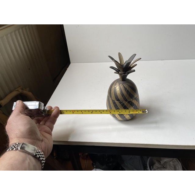 Vintage Hollywood Regency Brass Pineapple Trinket, 1970s For Sale - Image 6 of 8
