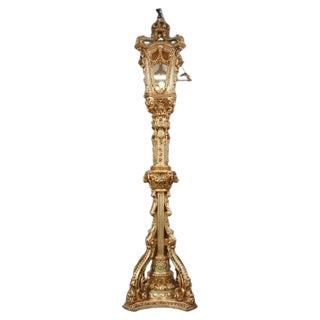 Large Louis XV Style Beech Lantern Floor Lamp For Sale