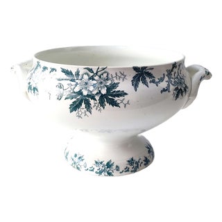 Antique French Anémone Soup Bowl from Saint Amand, 1890s For Sale