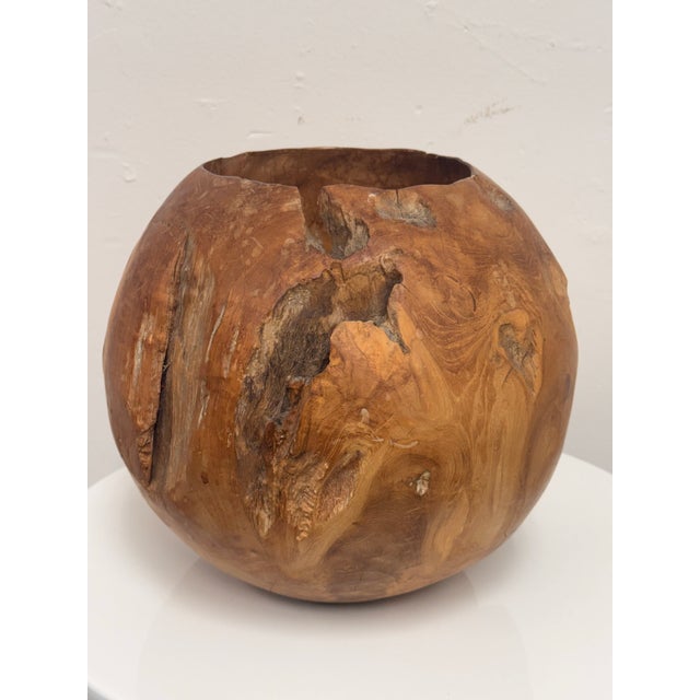 Sculptural Burl Wood Vessel Bowl For Sale In San Francisco - Image 6 of 12