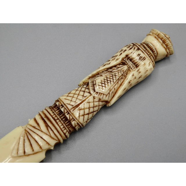 Antique Carved Page Turner Paper Knife Letter Opener For Sale - Image 4 of 9