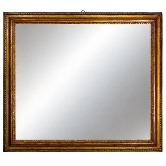 Gold Large Vintage Italian Giltwood Picture Frame Wall Mirror with Silver Mecca Finish, 1980s For Sale - Image 8 of 8