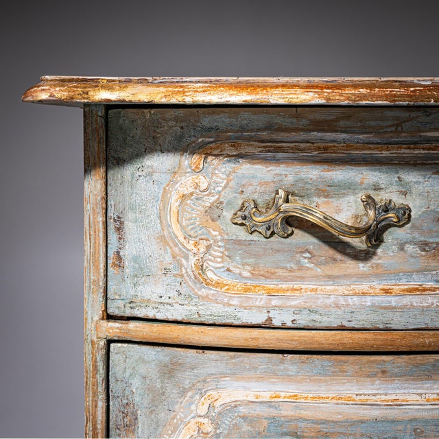 Wood Antique Baroque Hand-Painted Commode, 1750s For Sale - Image 7 of 10