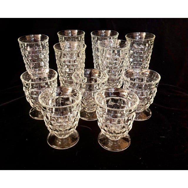 Mid 20th Century Indiana Glass Colony Whitehall Cubist Glasses - Set of 11 For Sale - Image 6 of 12