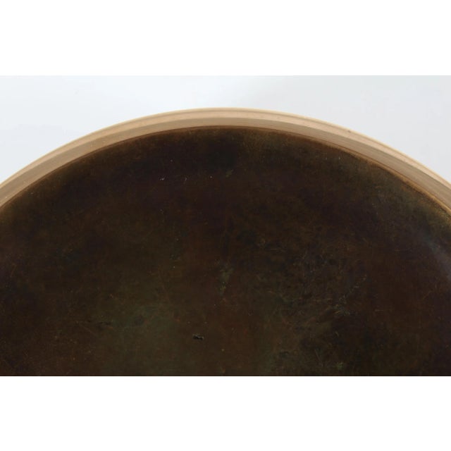 Metal Large and Heavy Art Deco Danish Decorative Low Bowl in Bronze by Just Andersen, 1930s For Sale - Image 7 of 13
